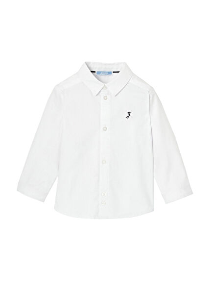 Organic Cotton White Baby Boy Oxford Shirt