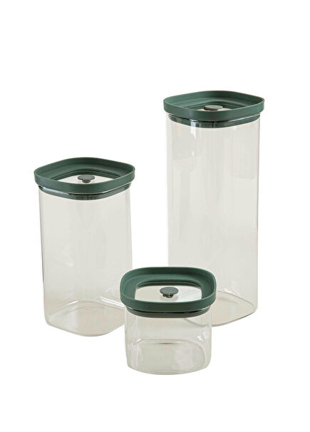 Agni Green Glass 3-Jar Set