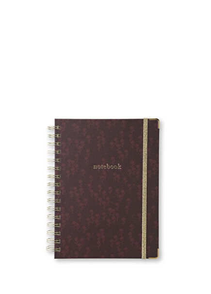 Merlot Flowers Spiralli Notebook Defter
