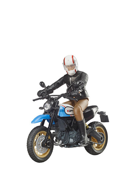 Ducati Scrambler Desert Toy Motorcycle and Rider