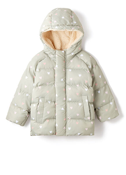 Joyful Hearts Yeşil Kapüşonlu Unisex Çocuk Mont