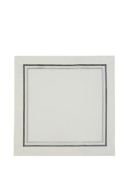 Elegance Grey Anthracite Detailed Linen Napkin 40x40 cm