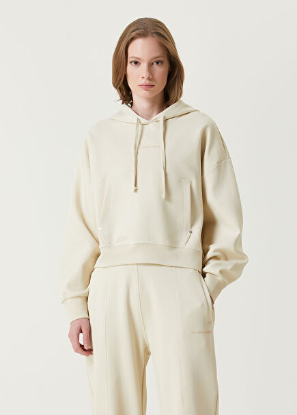 Beige Hooded Sweatshirt