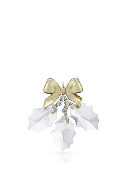 Holiday Magic Ornament Holly Leaves Crystal Decorative Object