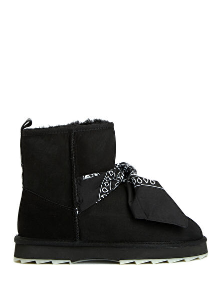 Sharky Mini Bandana Siyah Kadın Deri Bot