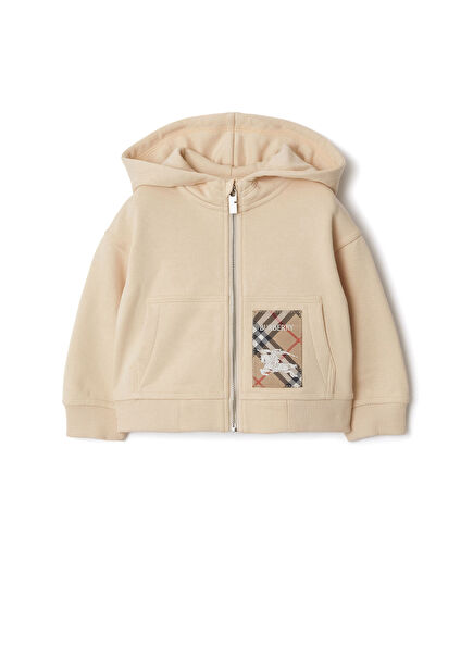 Sami Label Krem Fermuarlı Unisex Çocuk Sweatshirt