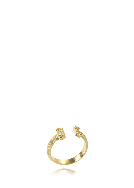 Ionic 925 22K Gold Plated Women's Ring on Sterling Silver