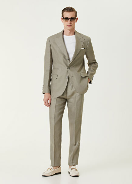 Khaki Linen Suit