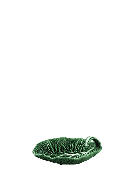 Cabbage Green Curved Ceramic Serving Plate