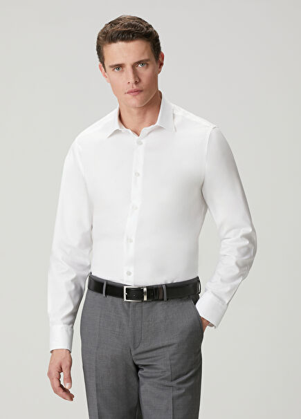 Comfort Fit White Non-Iron Twill Shirt