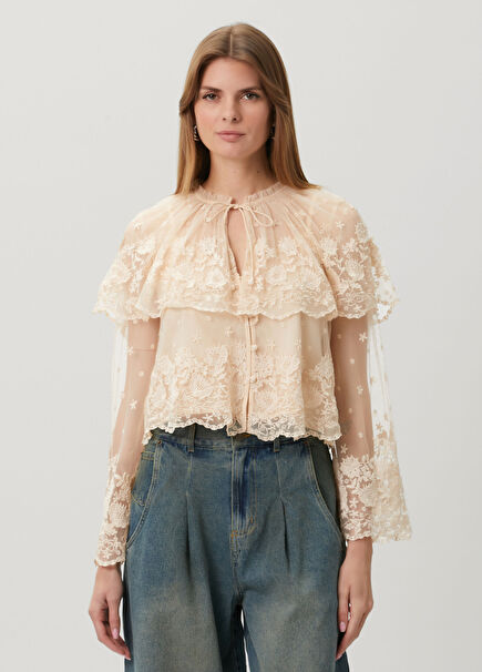 Bronte Açık Pembe Crop Bluz