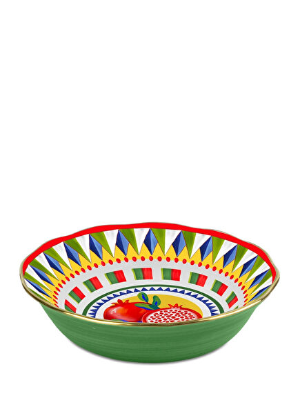 Dolce Vita Pomegranate Patterned Porcelain Fruit Bowl