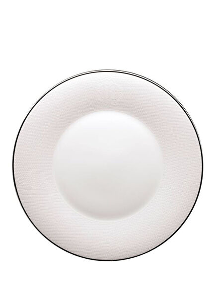 Lizzard Platin Yılan Derisi Desenli Porselen Yemek Tabağı 27 cm