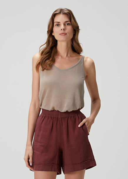 Taupe Linen Tank Top