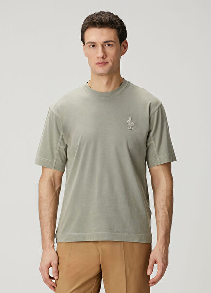 Yeşil Logo Nakışlı T-shirt