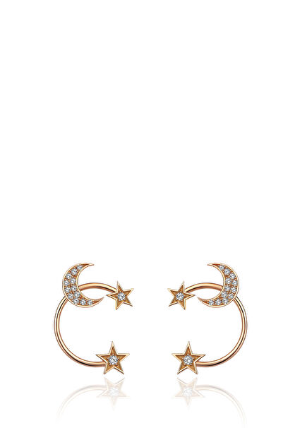 Moonlight Pırlantalı Kadın Altın Küpe