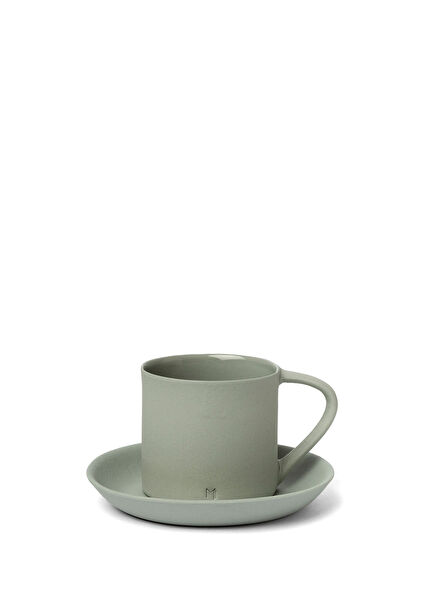 Grey Porcelain Turkish Coffee Cup and Saucer 90 ml