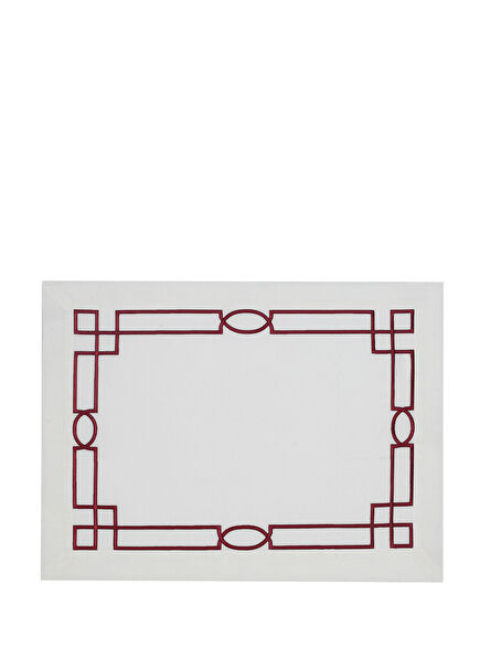 Royal 2-Pack Burgundy Embroidered Linen American Placemat 35x50 cm