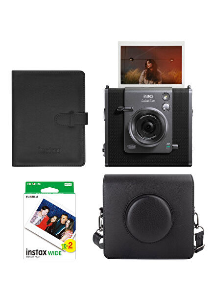 Instax Wide Evo Instant Camera 20-Piece Movie Album and Leather Case Gift Set