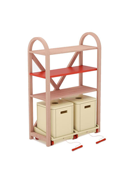 Culi Multicolored Wooden Bookshelf