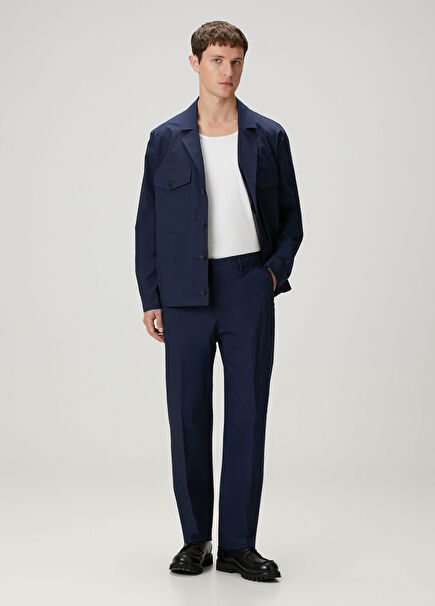 Lacivert Paper Touch Pantolon