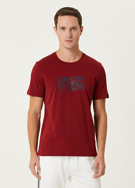 Bordo Baskılı T-shirt