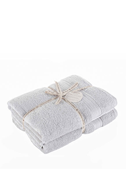 Cool Grey %100 Mısır Pamuğu 2'li Banyo Havlusu Seti  
