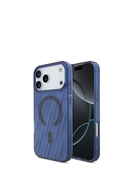 iPhone 17 Pro Max Transparan Mavi Magsafe Uyumlu Telefon Kılıfı