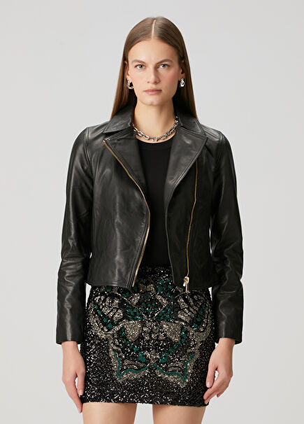 Black Gold Leather Jacket