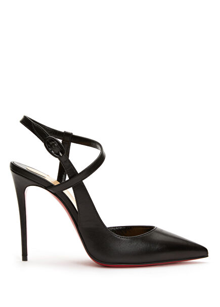 Siyah Deri Topuklu Ayakkabı