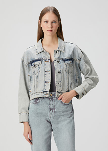 Light Blue Short Denim Jacket