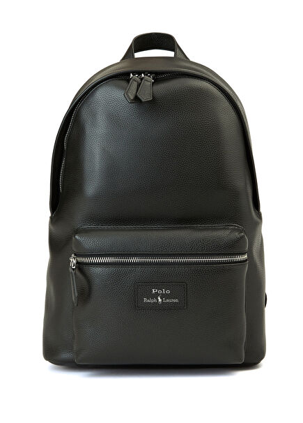 Black Men's Leather Backpack