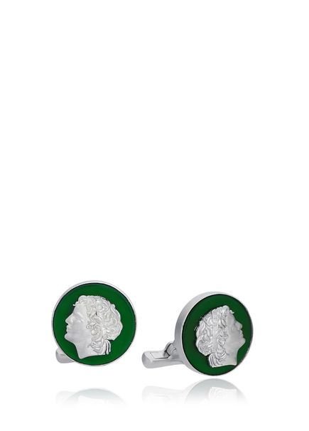 Marcus 925 Sterling Silver Green Agate Cufflinks