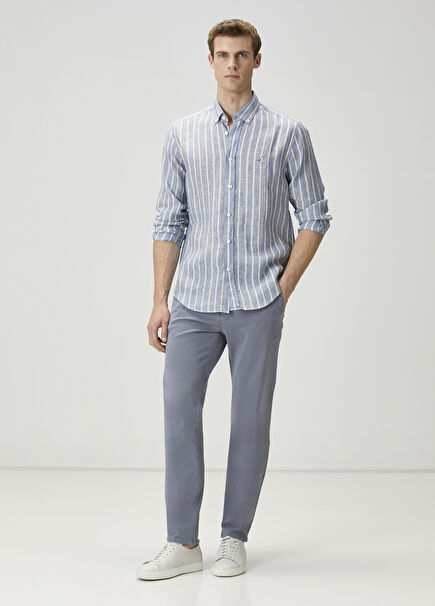 Blue Organic Cotton Sports Pants