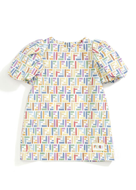 Colorblocked Logo Print Baby Girl Dress