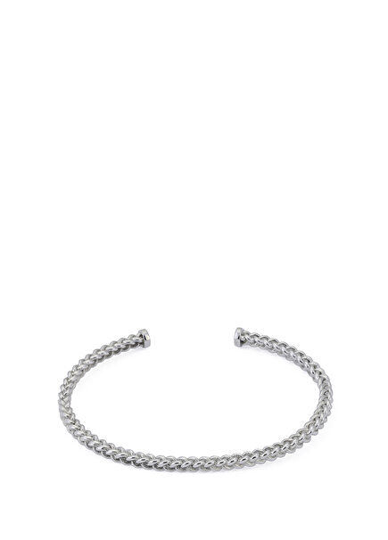 Silver Plated Steel Men's Braid Bracelet