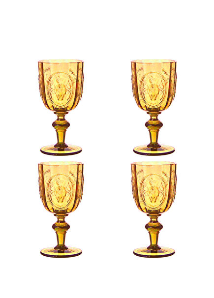 Palmera Amber Glass Set of 4 Glasses