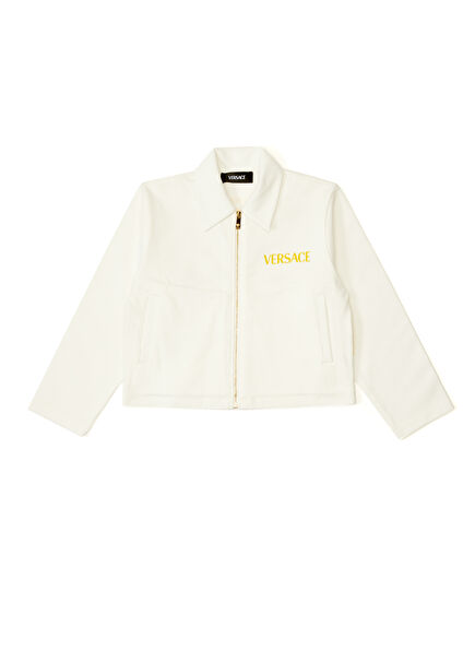 White Gold Baroque Patterned Boys' Jacket