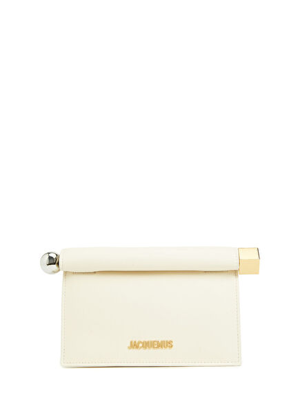 The Rond Carré White Women's Leather Hand Portfoli