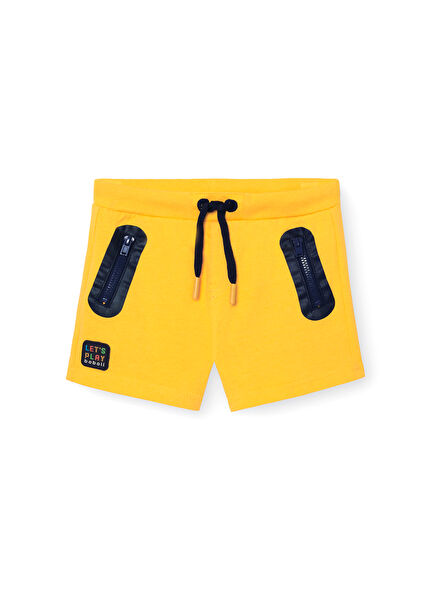Zippered Yellow Boy's Bermuda Shorts