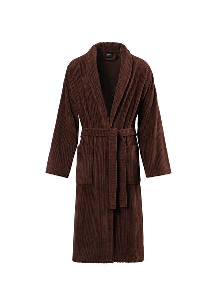 Lune Kahverengi Pamuklu Erkek Bornoz
