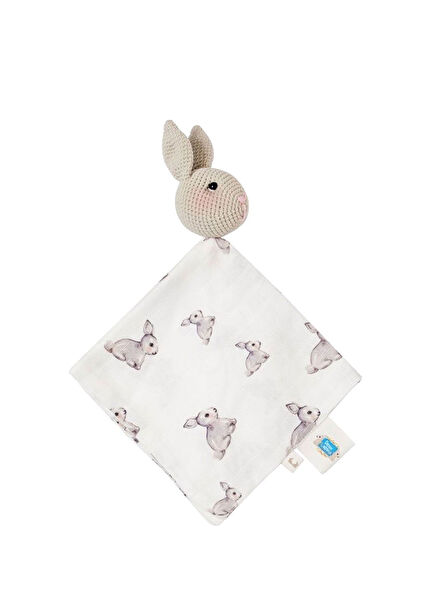 Amigurumi Iconique Lapin Tavşan Örgülü Müslin Unisex Bebek Uyku Arkadaşı