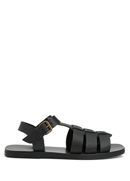 Ektoras Black Men's Leather Sandals