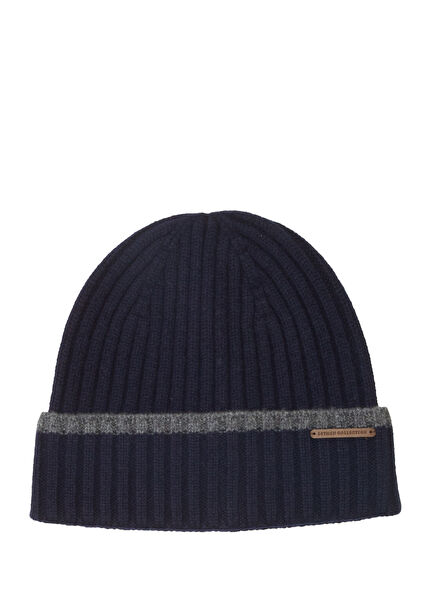 Navy Blue Men's Wool Beanie