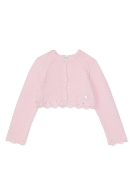 Pink Cotton Buttoned Baby Girl Cardigan