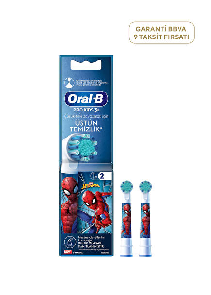 Pro Kids Spiderman 2'li Şarjlı Diş Fırçası Yedek Başlığı