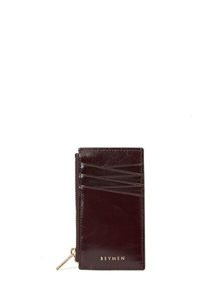 Classic Burgundy Women's Leather Card Holder