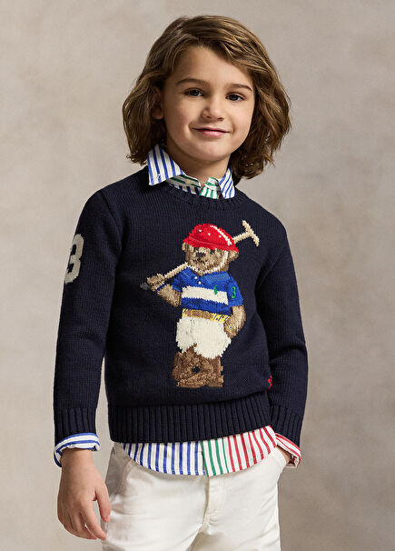 Polo Bear Navy Blue Boys' Sweater