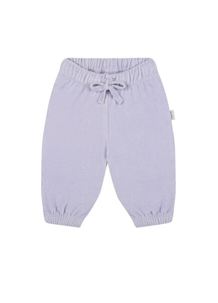 Lila Kadife Kız Bebek Eşofman Pantolon