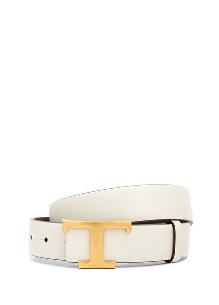 White Women's Leather Belt